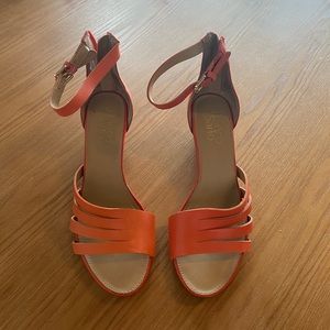 Orange Franco Sarto Leather Sandals